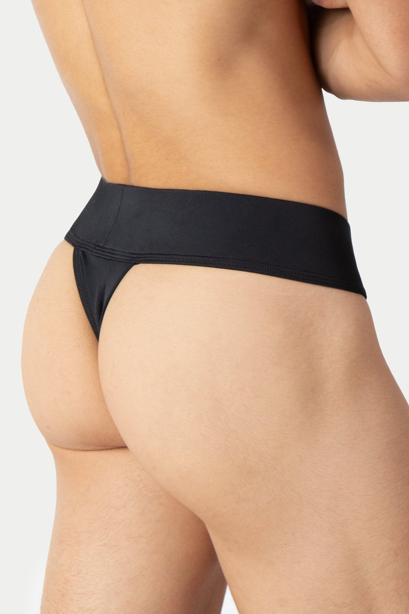 "Oops" THICK Swim Thong - Black