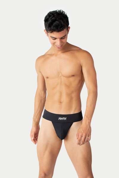 "Oops" THICK Swim Thong - Black