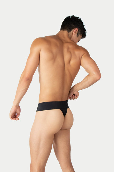 "Oops" THICK Swim Thong - Black