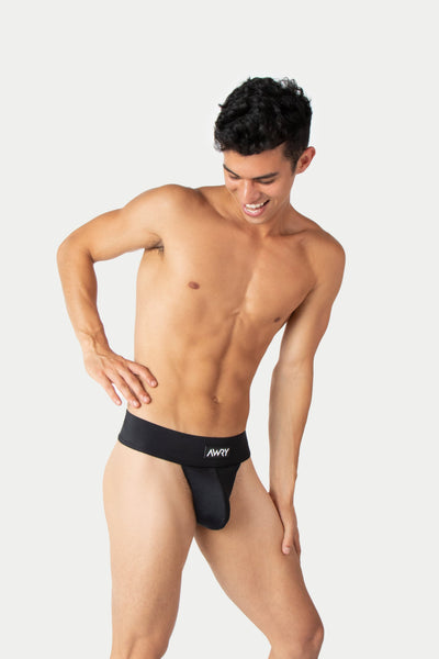 "Oops" THICK Swim Thong - Black