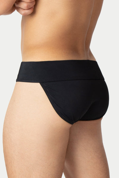 "Oops" THICK Swim Briefs - Black