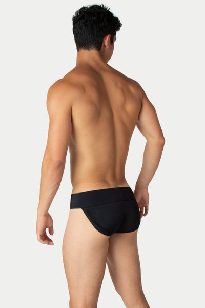 "Oops" THICK Swim Briefs - Black