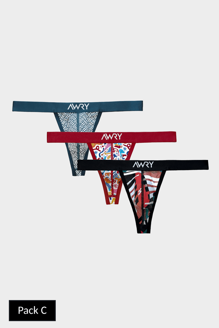 3 Pack CANVAS Thong - AWRY