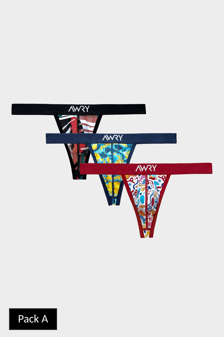 3 Pack CANVAS Thong - AWRY