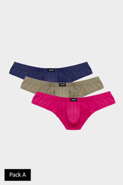 3 Pack CHEEKY Thong Briefs - AWRY