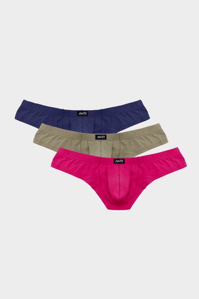 3 Pack CHEEKY Thong Briefs - AWRY