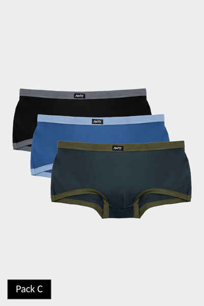 3 Pack CONTRAST Square Trunks - AWRY