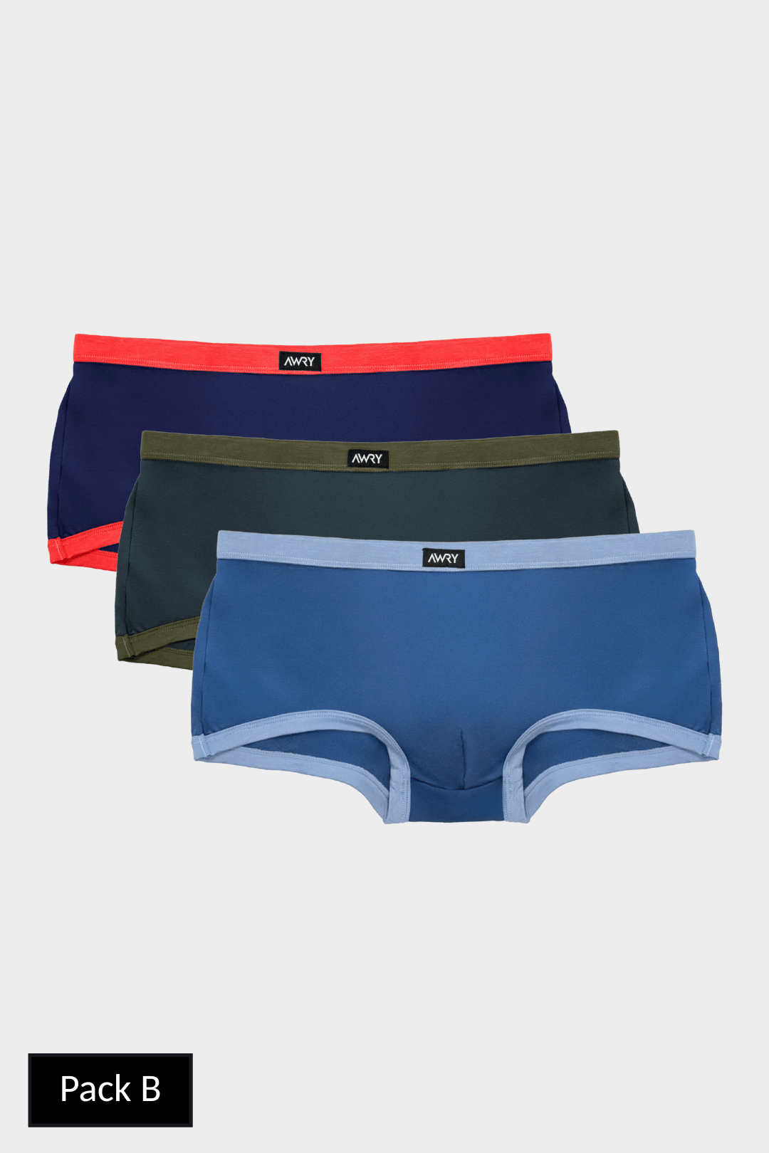 3 Pack CONTRAST Square Trunks - AWRY