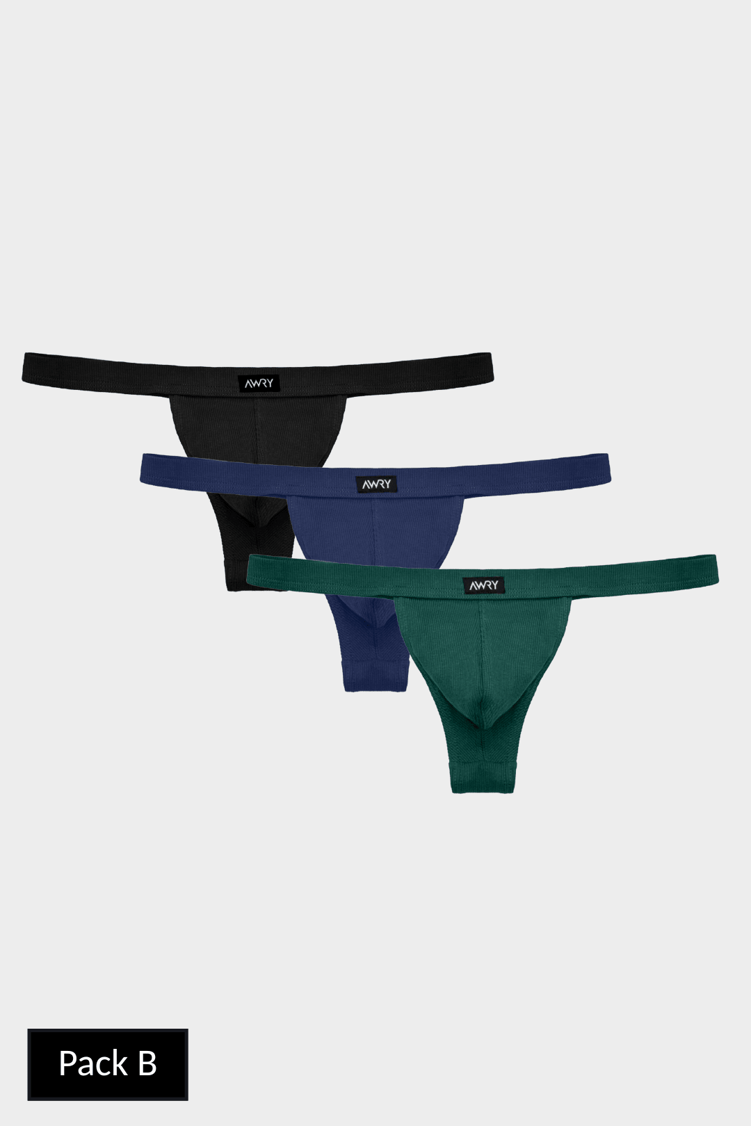 3 Pack RIBBED Thong - AWRY