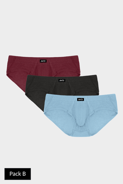 3 Pack TEXTURE Briefs - AWRY