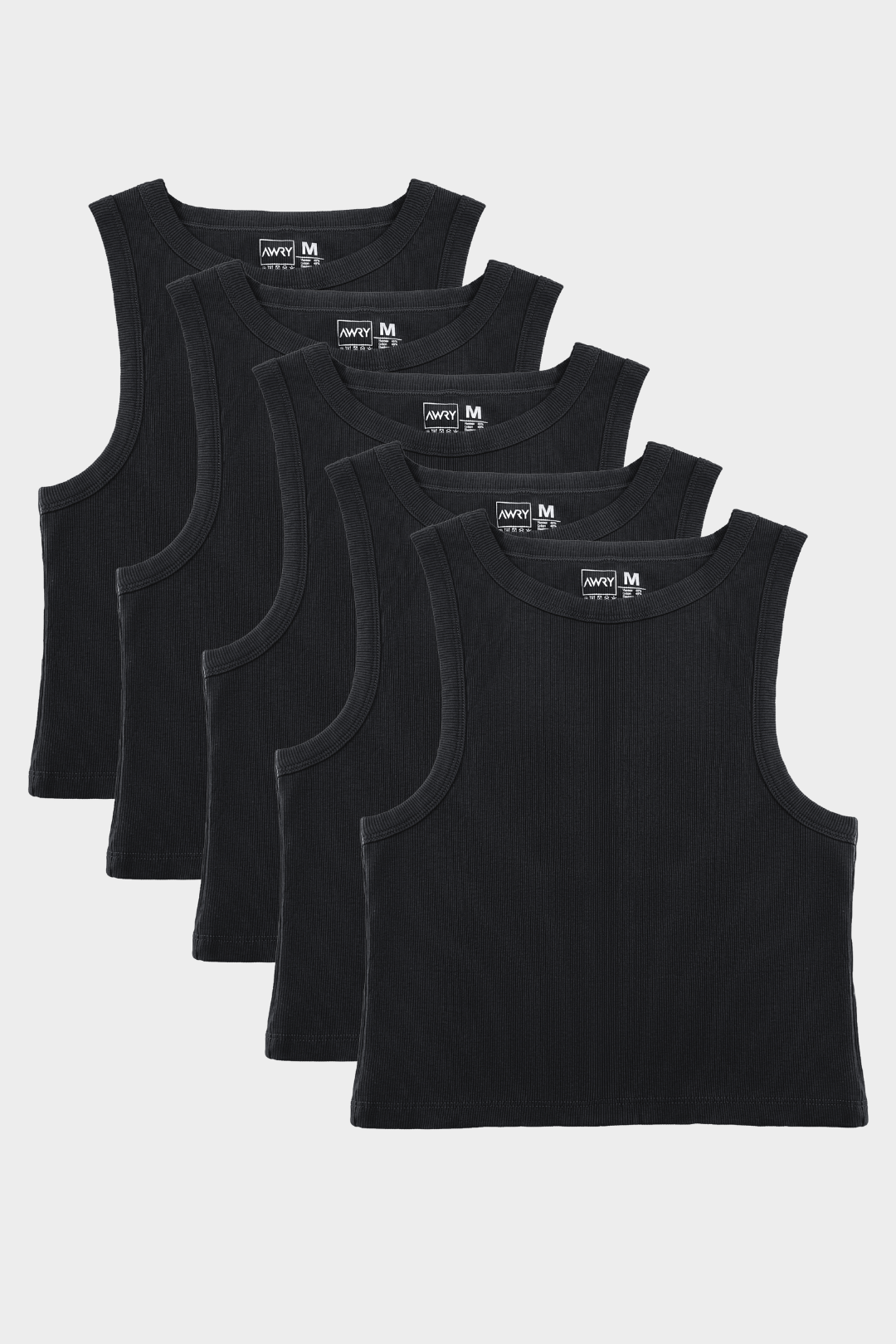 5 Pack Ribbed Crop Tank