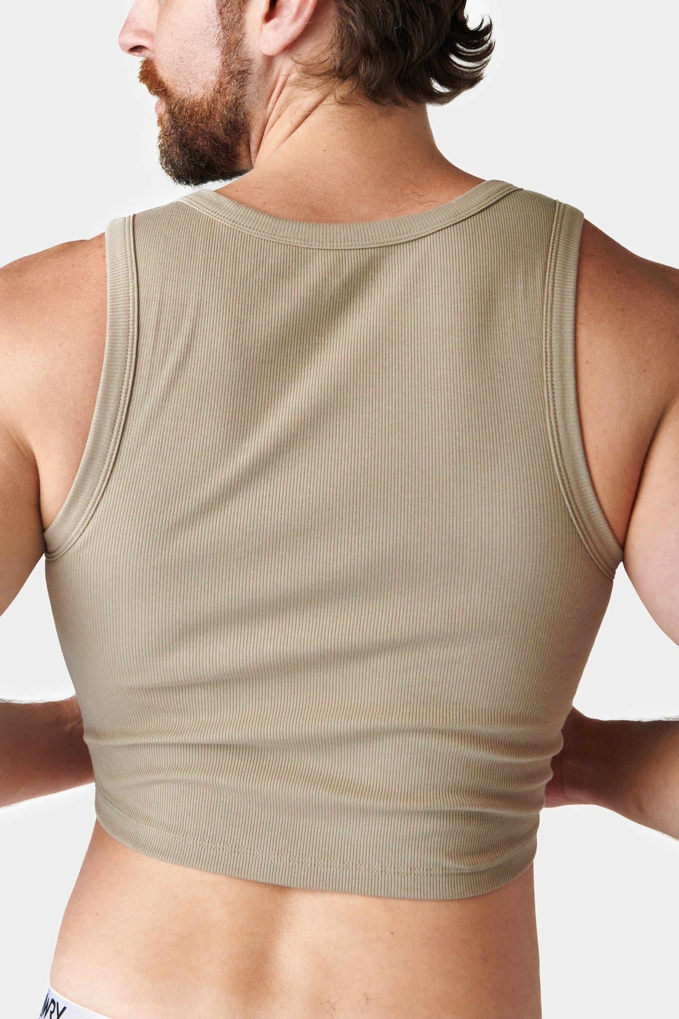 Ribbed Crop Tank - Taupe