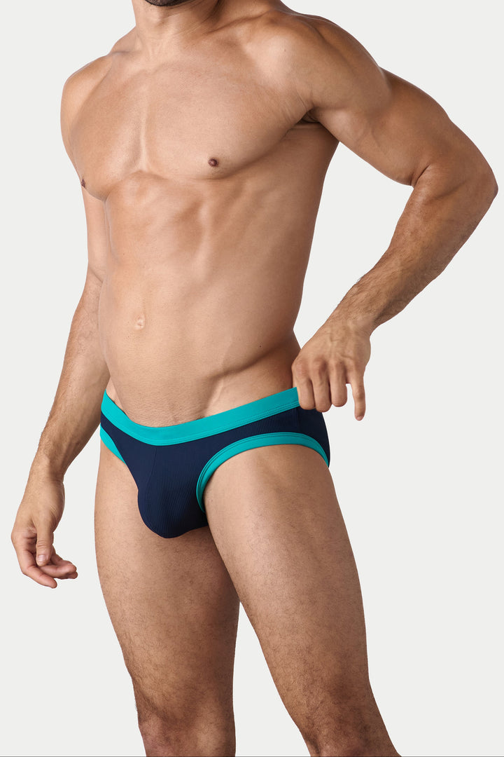 OASIS Contrast Swim Briefs - Navy &amp; Teal