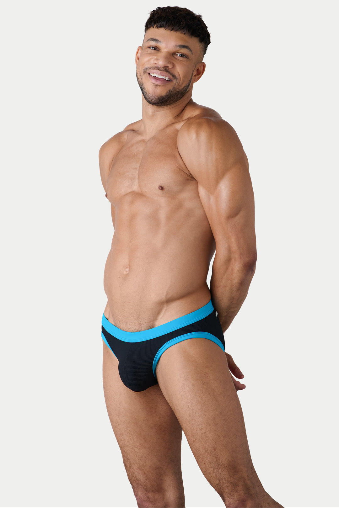 OASIS Contrast Swim Briefs - Black &amp; Aqua