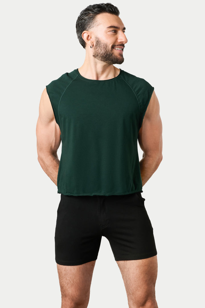 RAW Crop Tee V2 - Dark Green