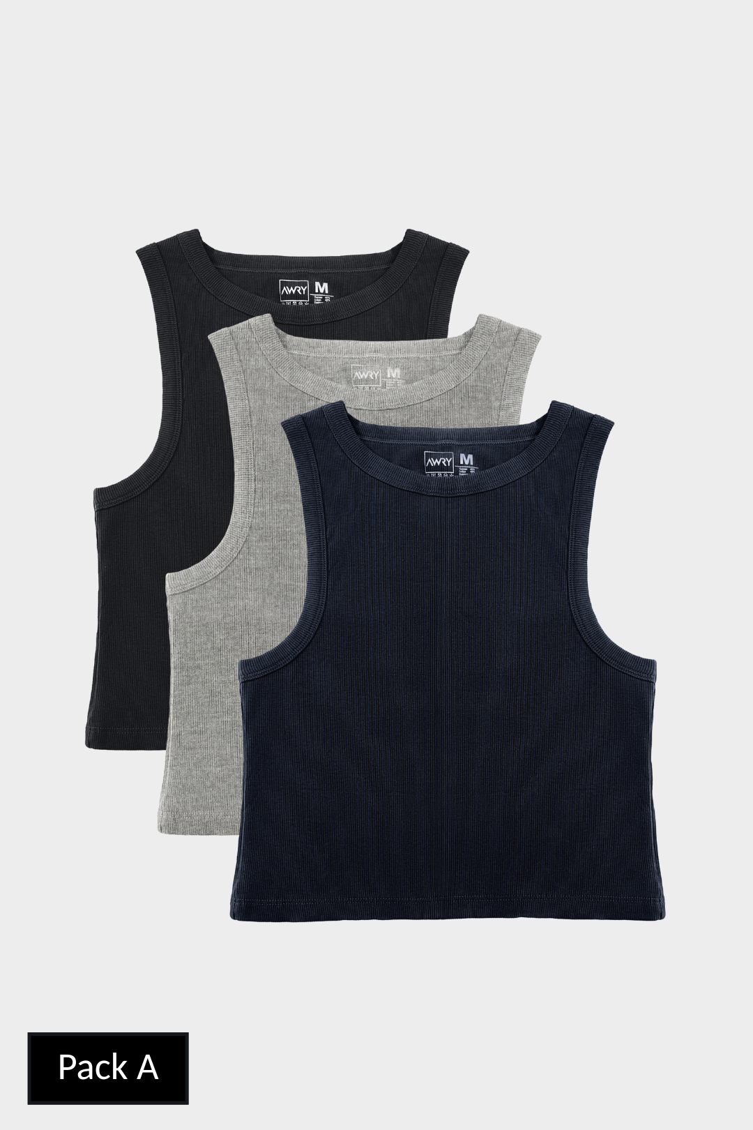 3 Pack RIBBED Crop Tank
