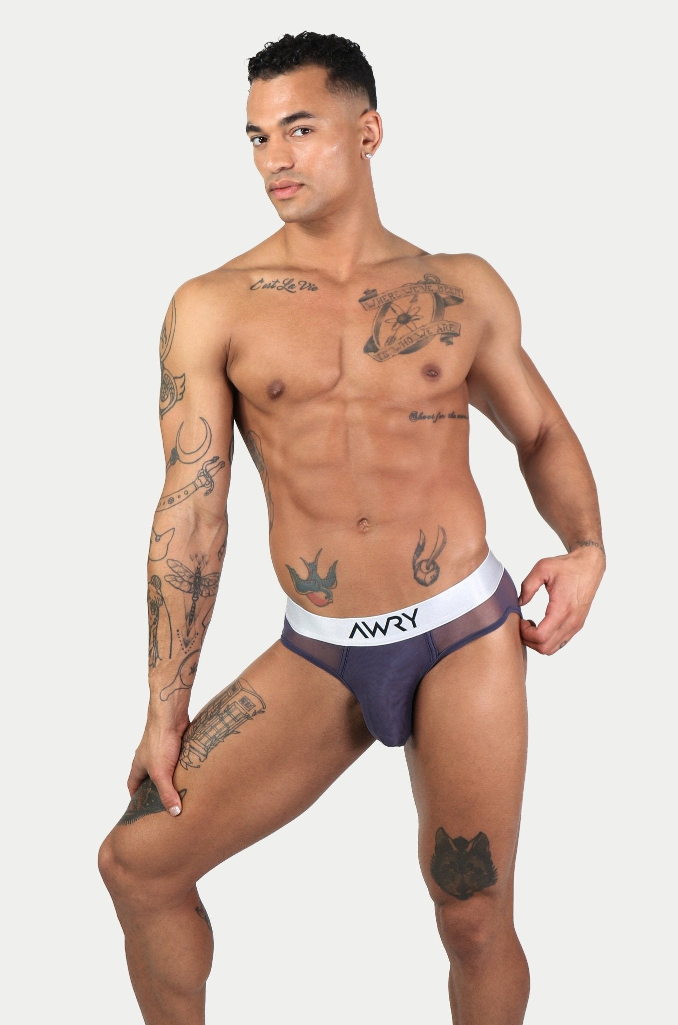 APOLLO Mesh Briefs - Smoke - AWRY