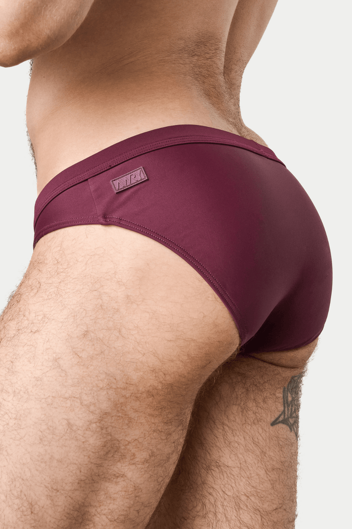 BARTON Contour Swim Brief - Burgundy - AWRY