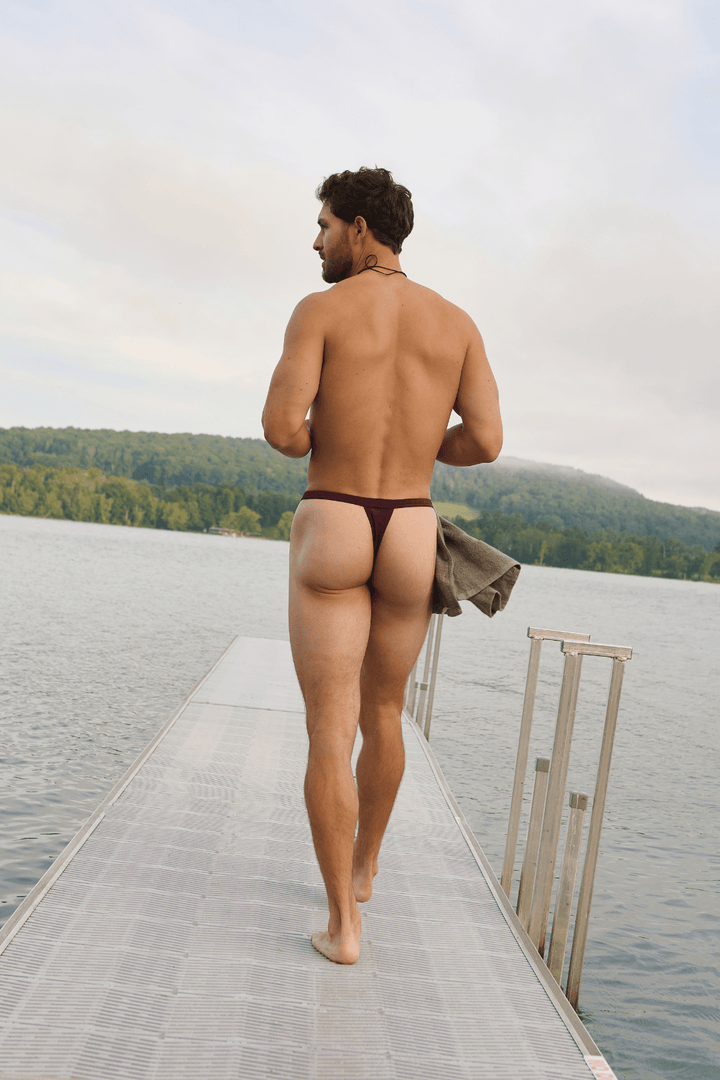 BARTON Swim Thong - Burgundy - AWRY