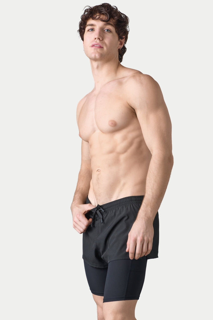 BREEZE Long Liner Shorts - Black - AWRY
