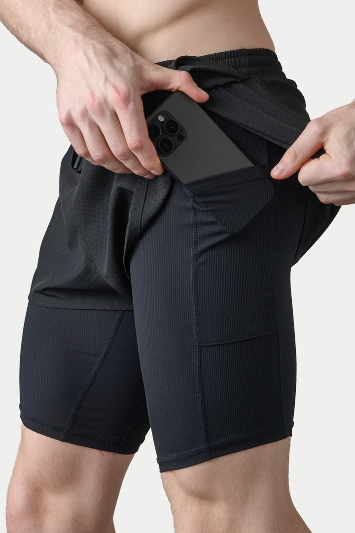 BREEZE Long Liner Shorts - Black - AWRY