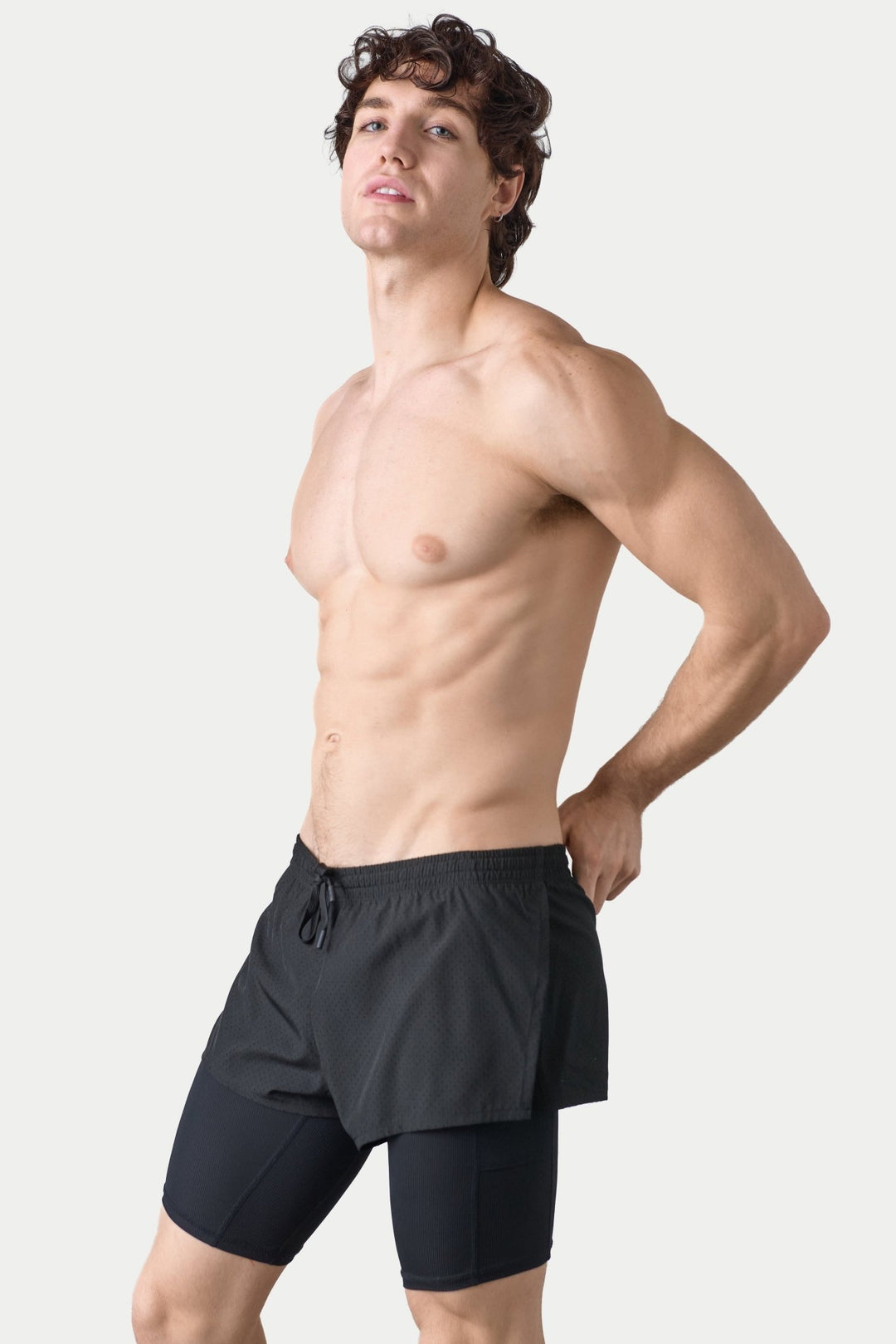 BREEZE Long Liner Shorts - Black - AWRY