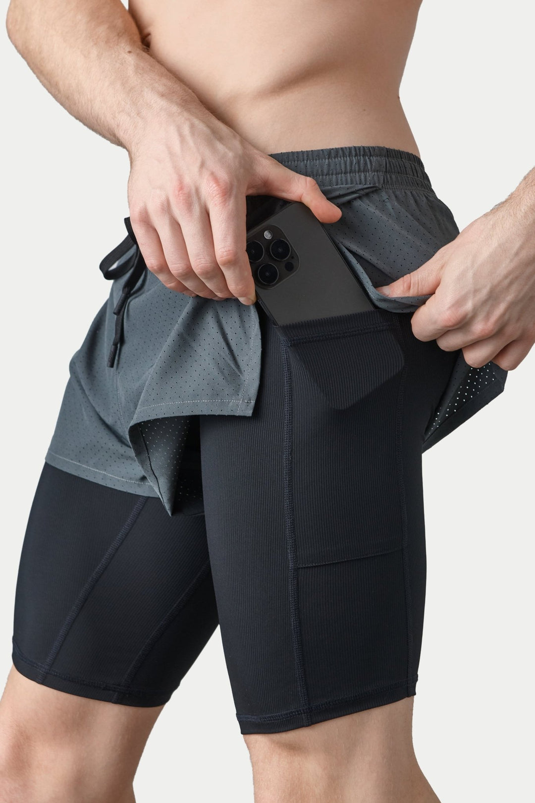 BREEZE Long Liner Shorts - Gray - AWRY