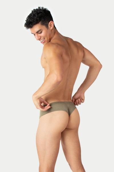 CHEEKY Thong Briefs - Army Green - AWRY