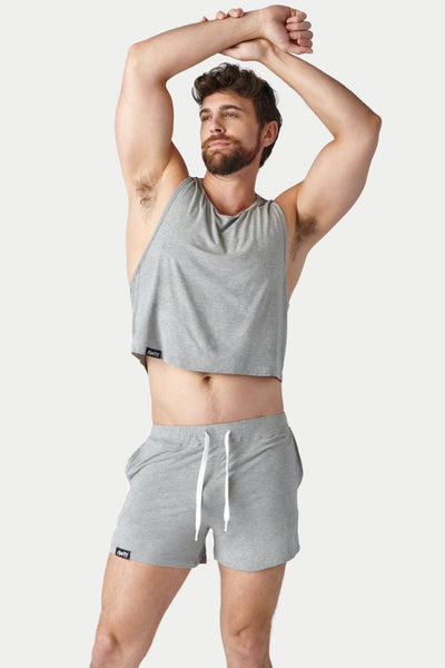 CLOUD Crop Tank - Heather Gray - AWRY