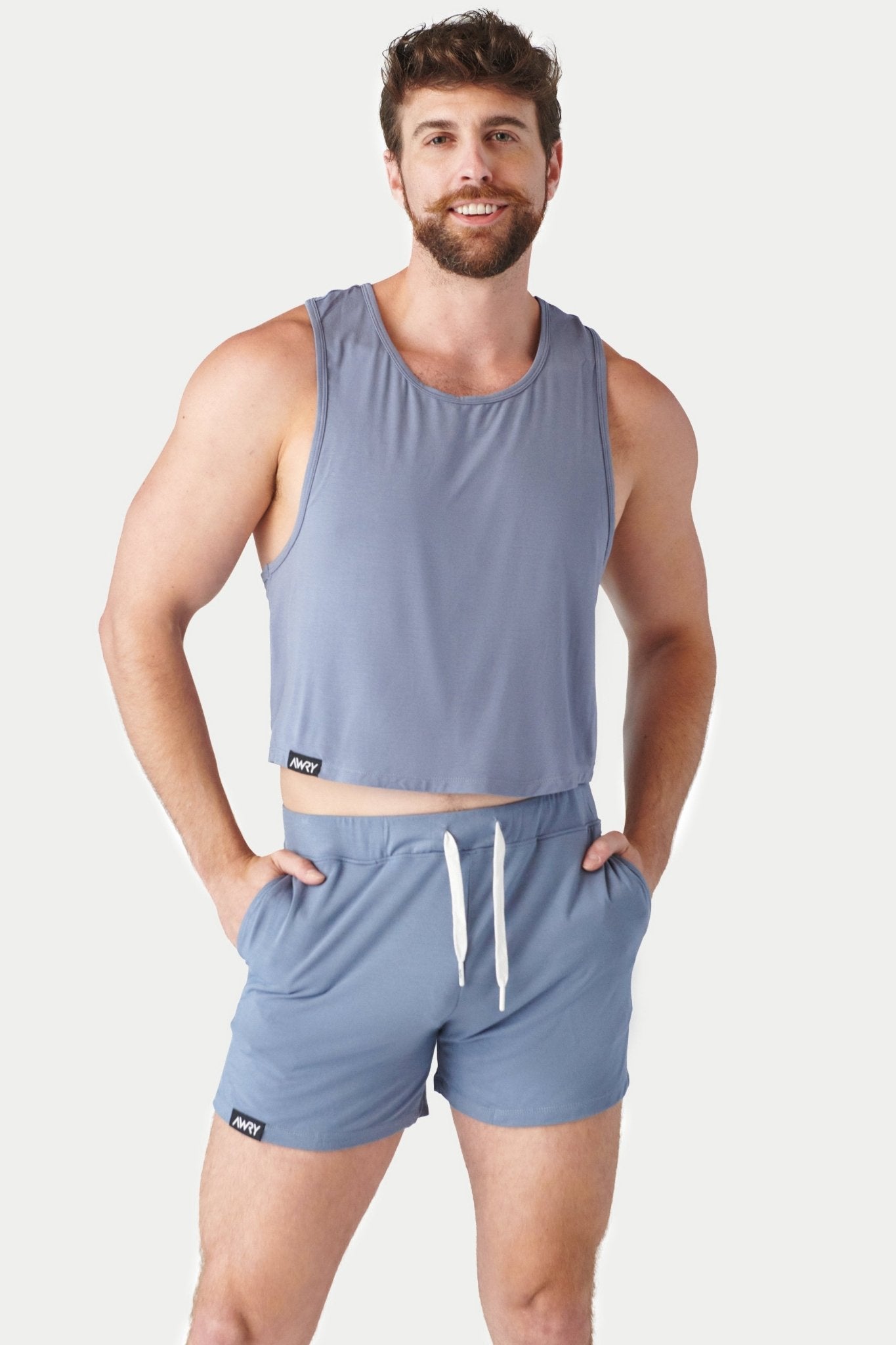 CLOUD Crop Tank - Steel Blue - AWRY