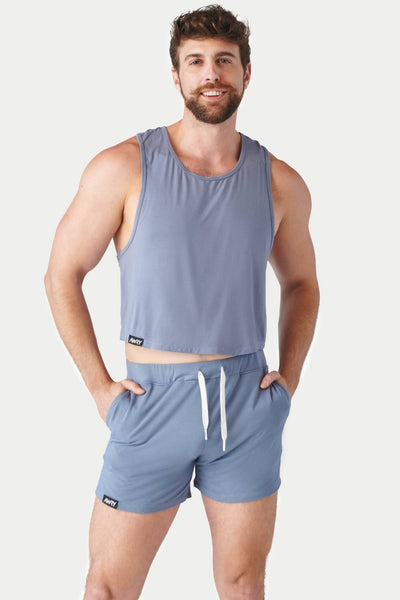 CLOUD Crop Tank - Steel Blue - AWRY