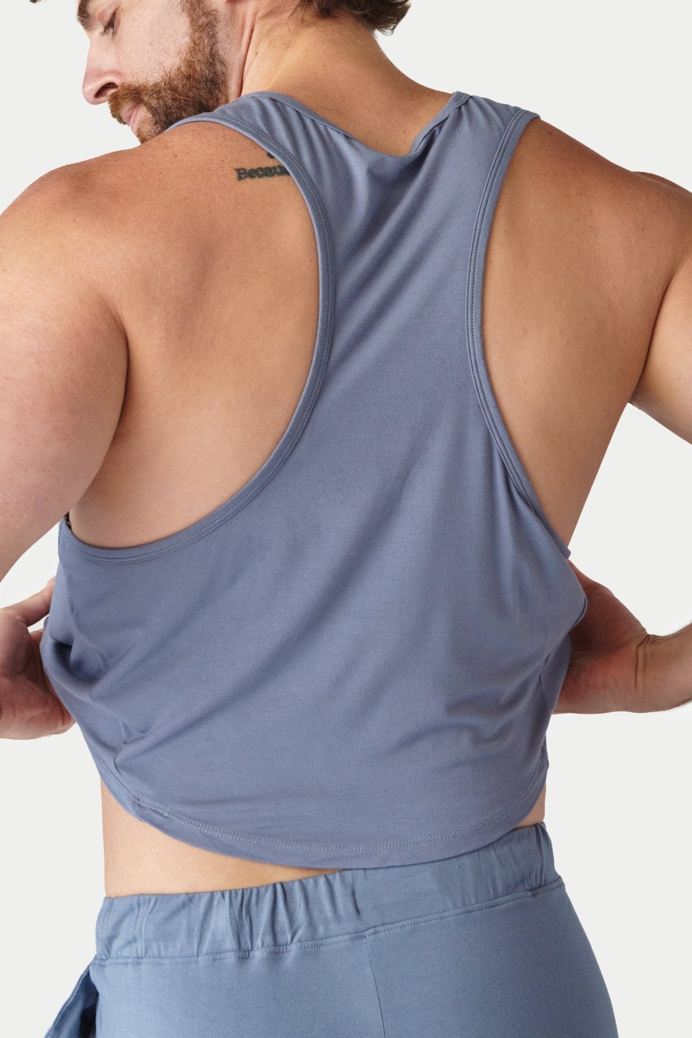 CLOUD Crop Tank - Steel Blue - AWRY
