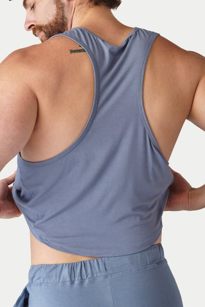 CLOUD Crop Tank - Steel Blue - AWRY