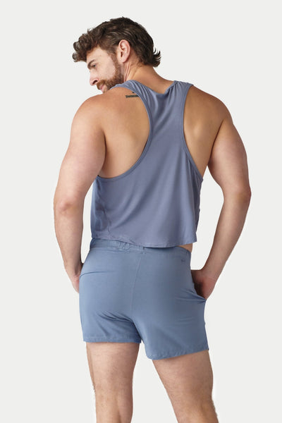 CLOUD Crop Tank - Steel Blue - AWRY