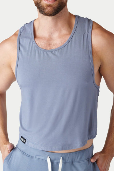 CLOUD Crop Tank - Steel Blue - AWRY