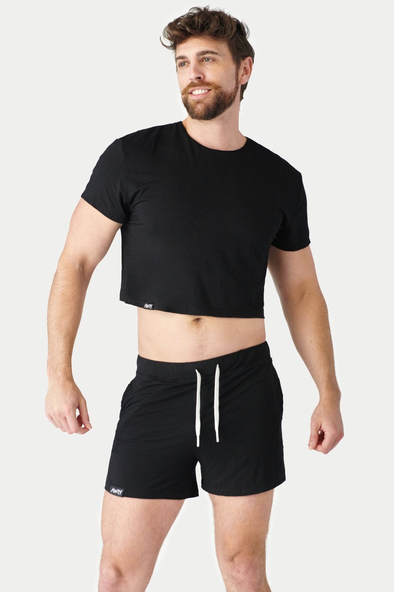 CLOUD Crop Tee - Black - AWRY