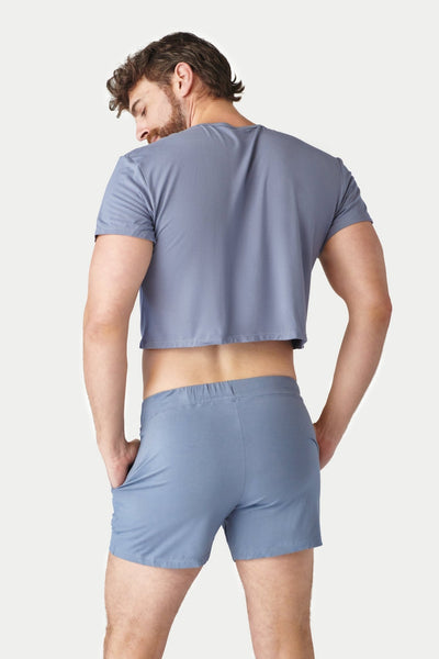 CLOUD Crop Tee - Steel Blue - AWRY