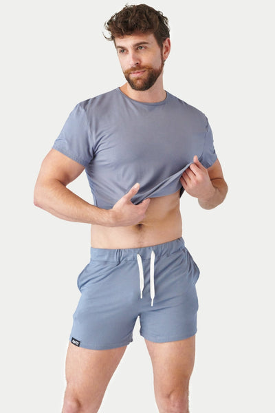 CLOUD Crop Tee - Steel Blue - AWRY