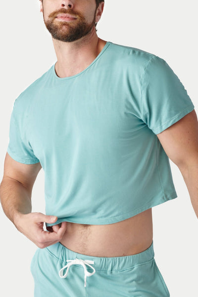 CLOUD Crop Tee - Teal - AWRY