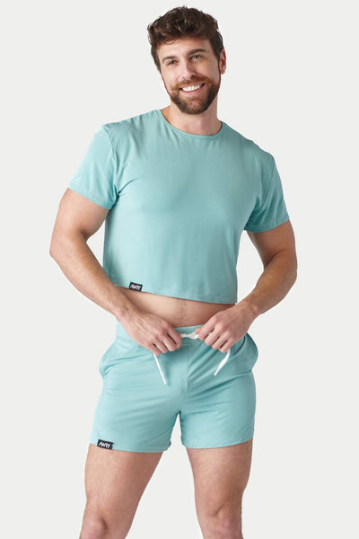 CLOUD Crop Tee - Teal - AWRY