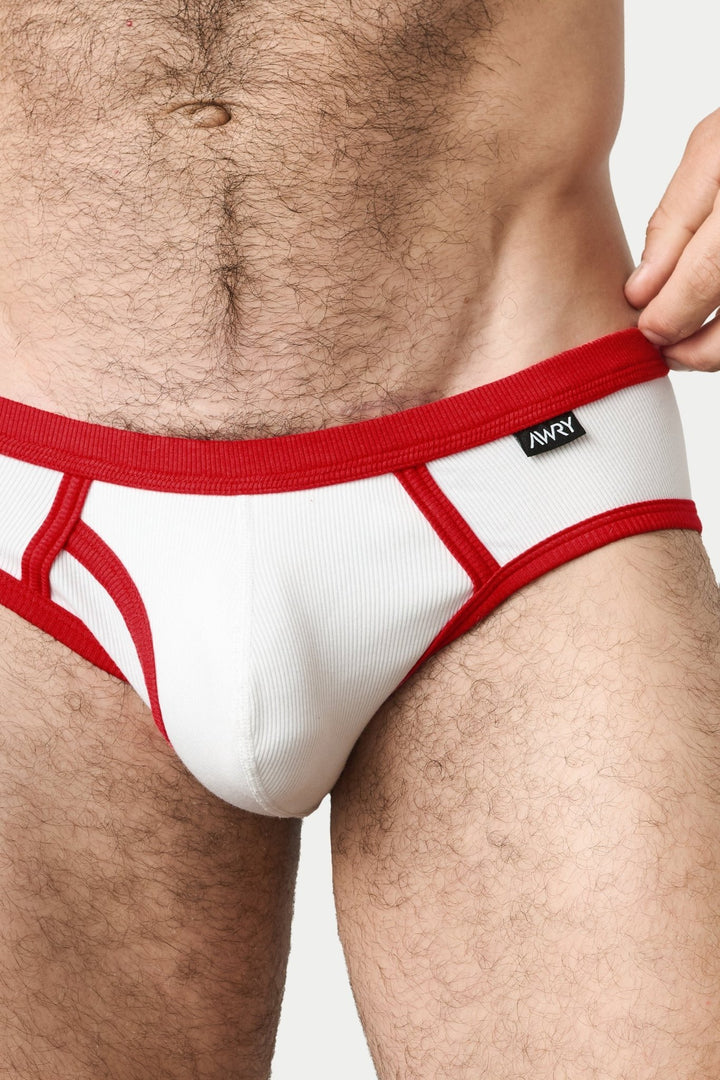 HERO Briefs - White with Red - AWRY