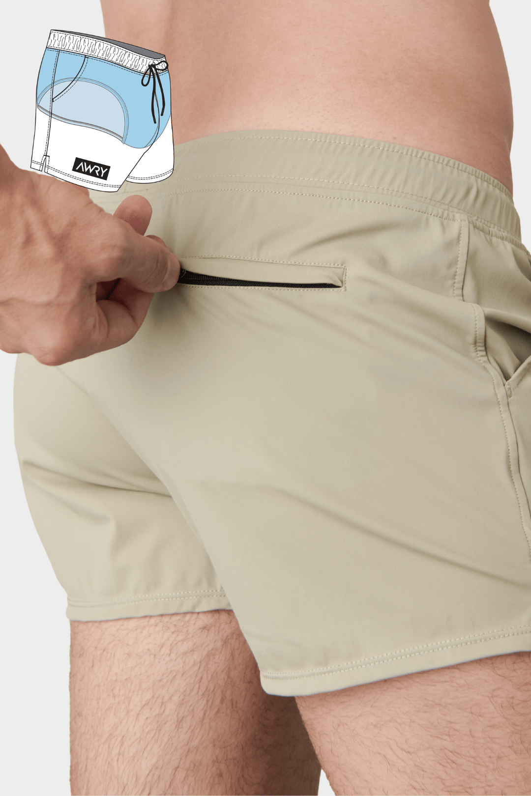 HYBRID Shorts - Beige - AWRY