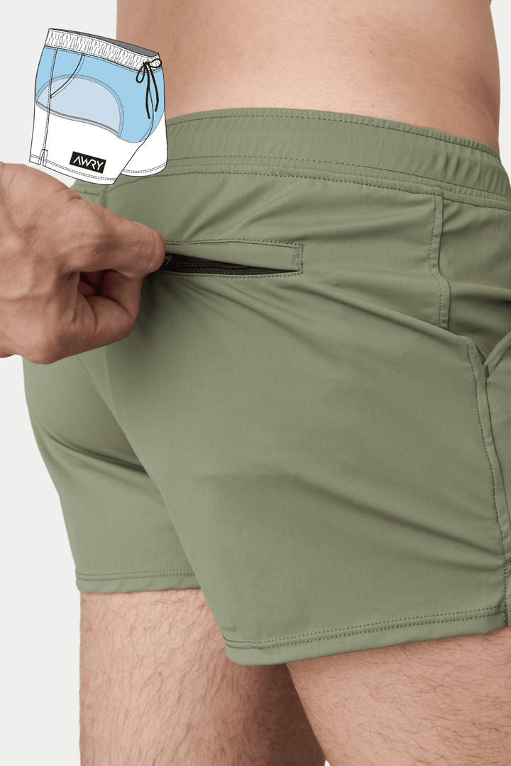 HYBRID Shorts - Moss Green - AWRY