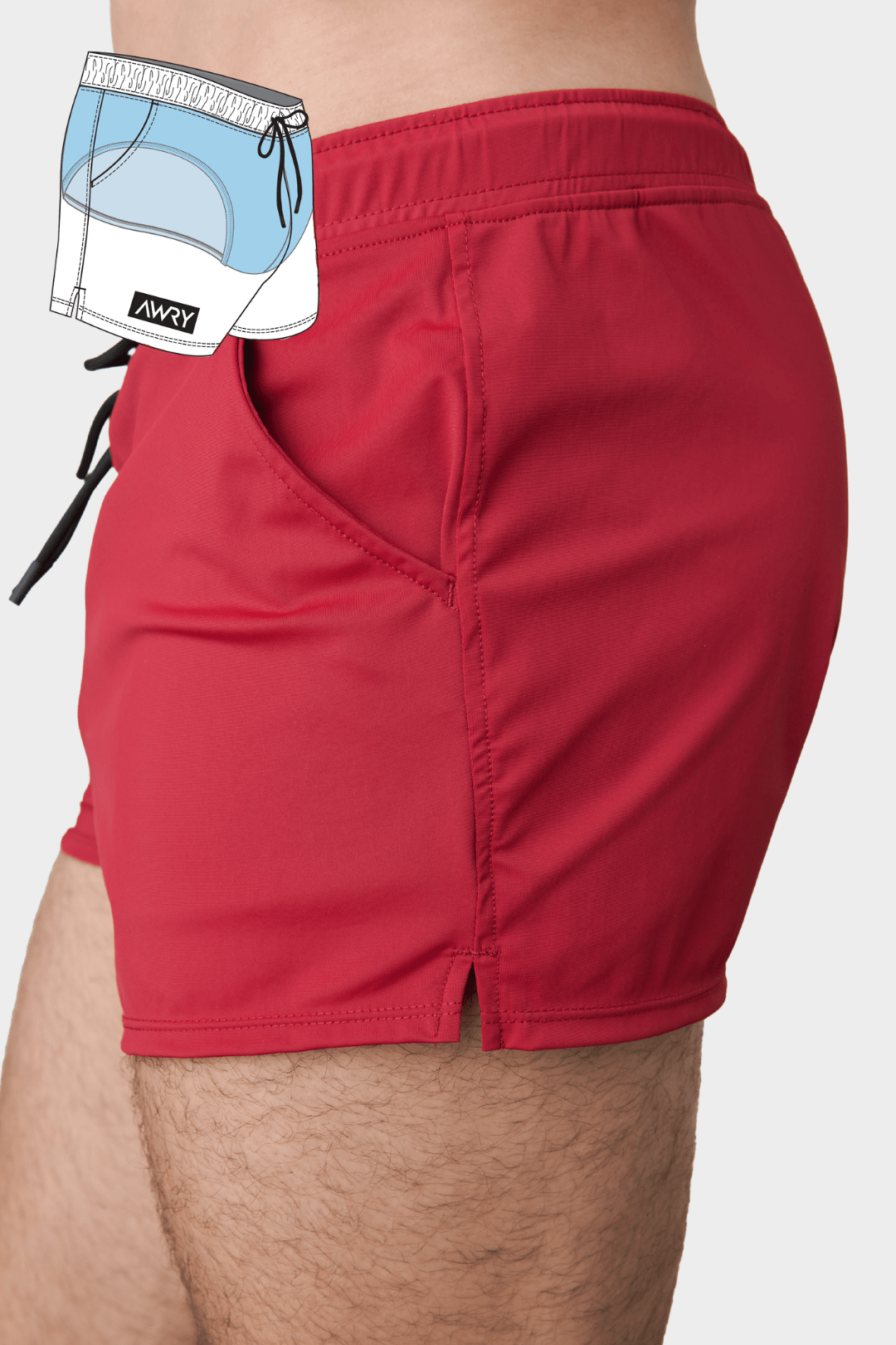 HYBRID Shorts - Ruby - AWRY