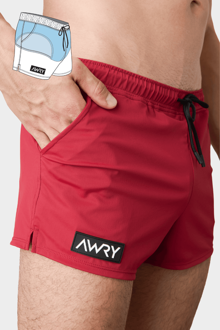HYBRID Shorts - Ruby - AWRY