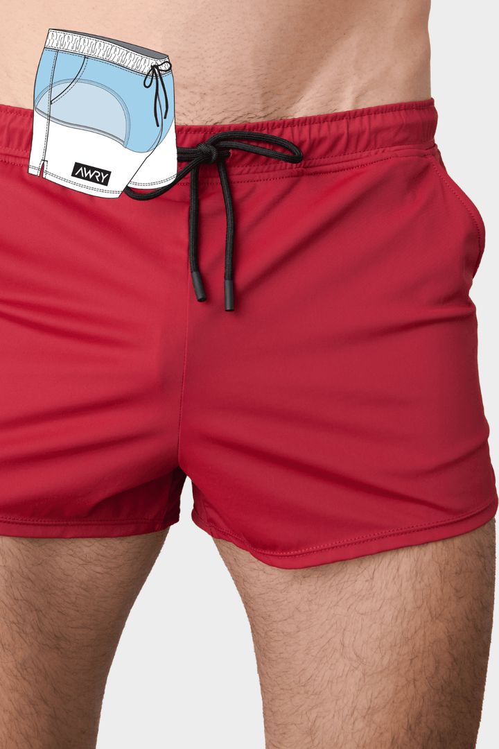 HYBRID Shorts - Ruby - AWRY