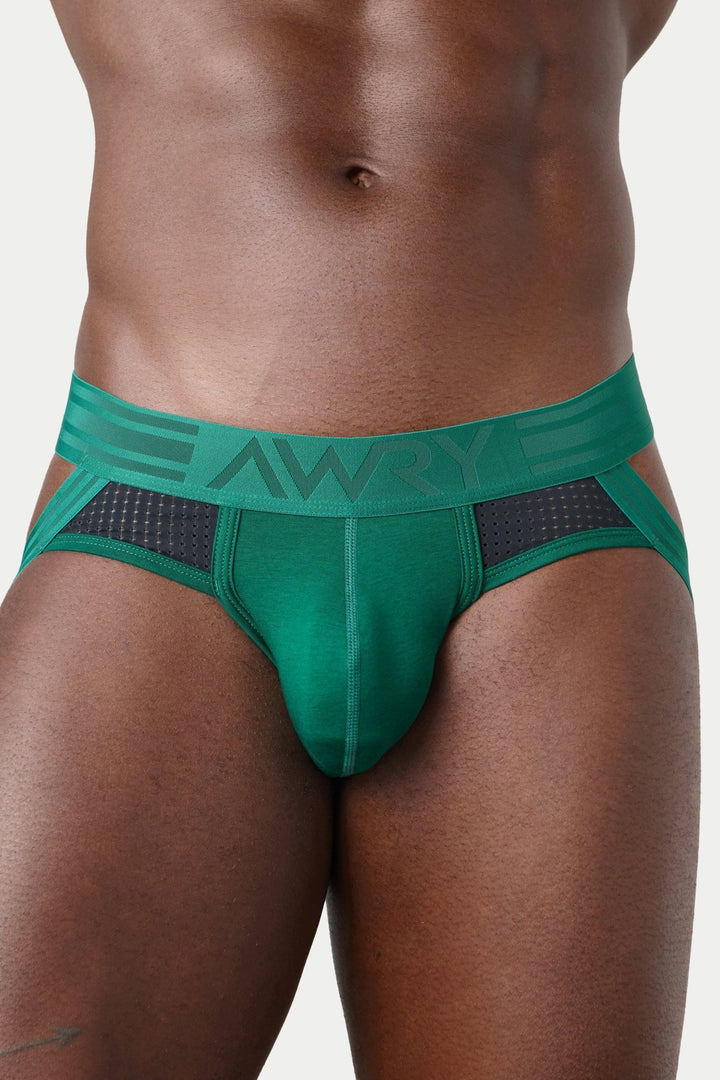 LIFT Jock Thong - Green with Black - AWRY