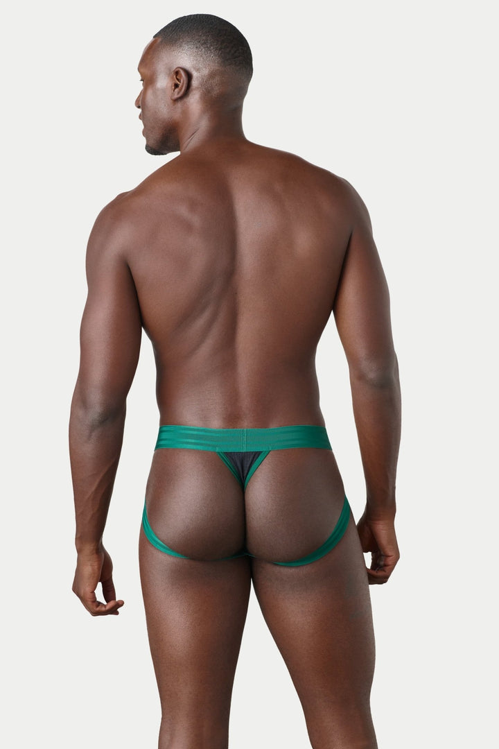 LIFT Jock Thong - Green with Black - AWRY