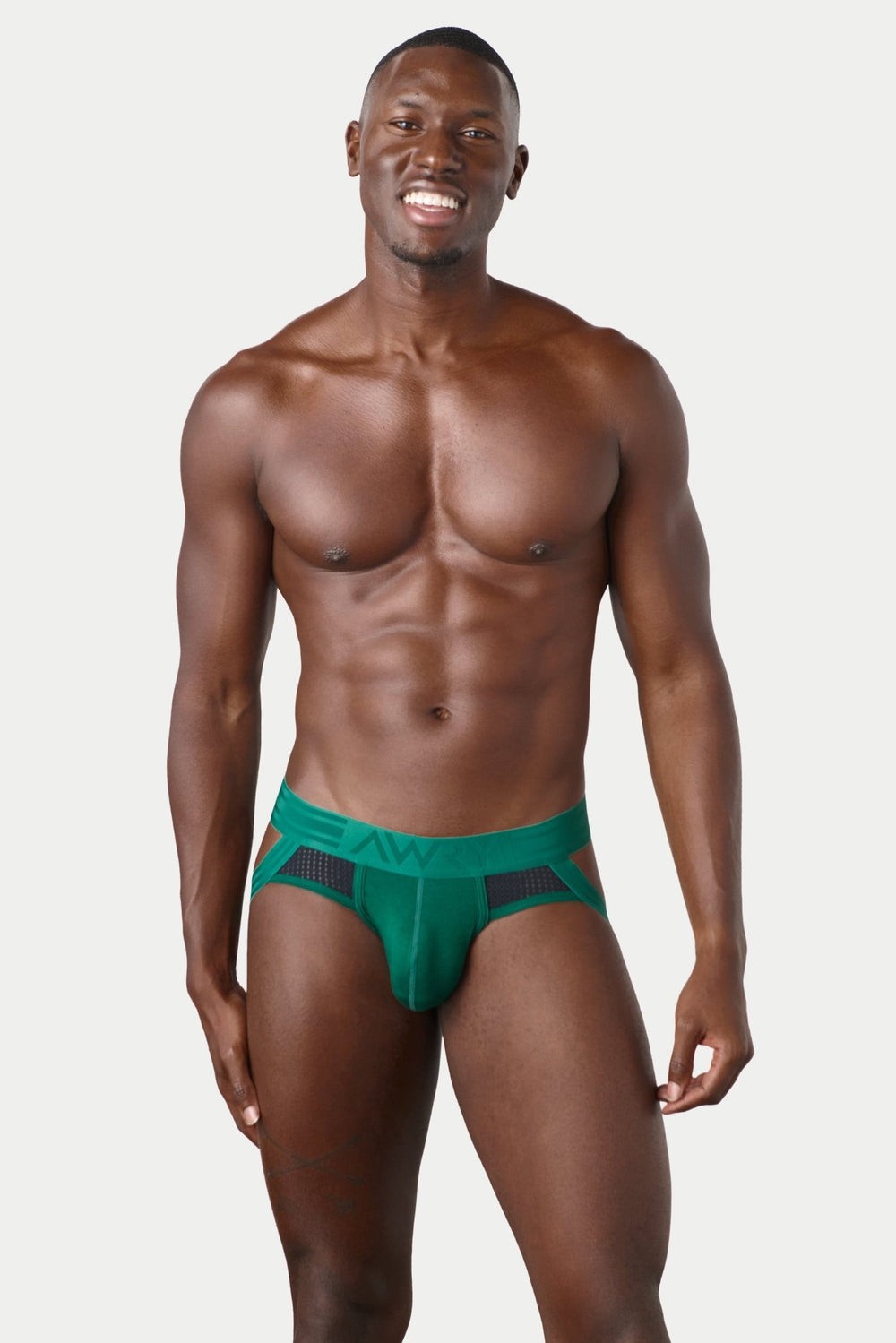 LIFT Jock Thong - Green with Black - AWRY
