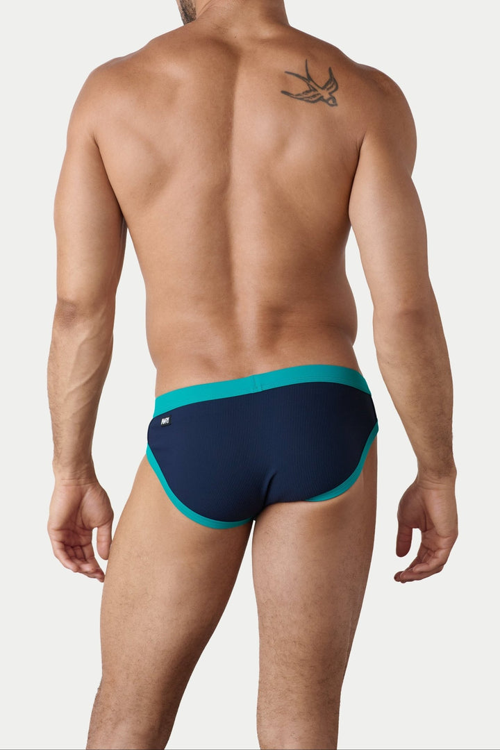 OASIS Contrast Swim Briefs - Navy &amp; Teal - AWRY
